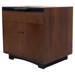 John Stuart Walnut One Drawer Two Doors Compartment End Table Nightstand