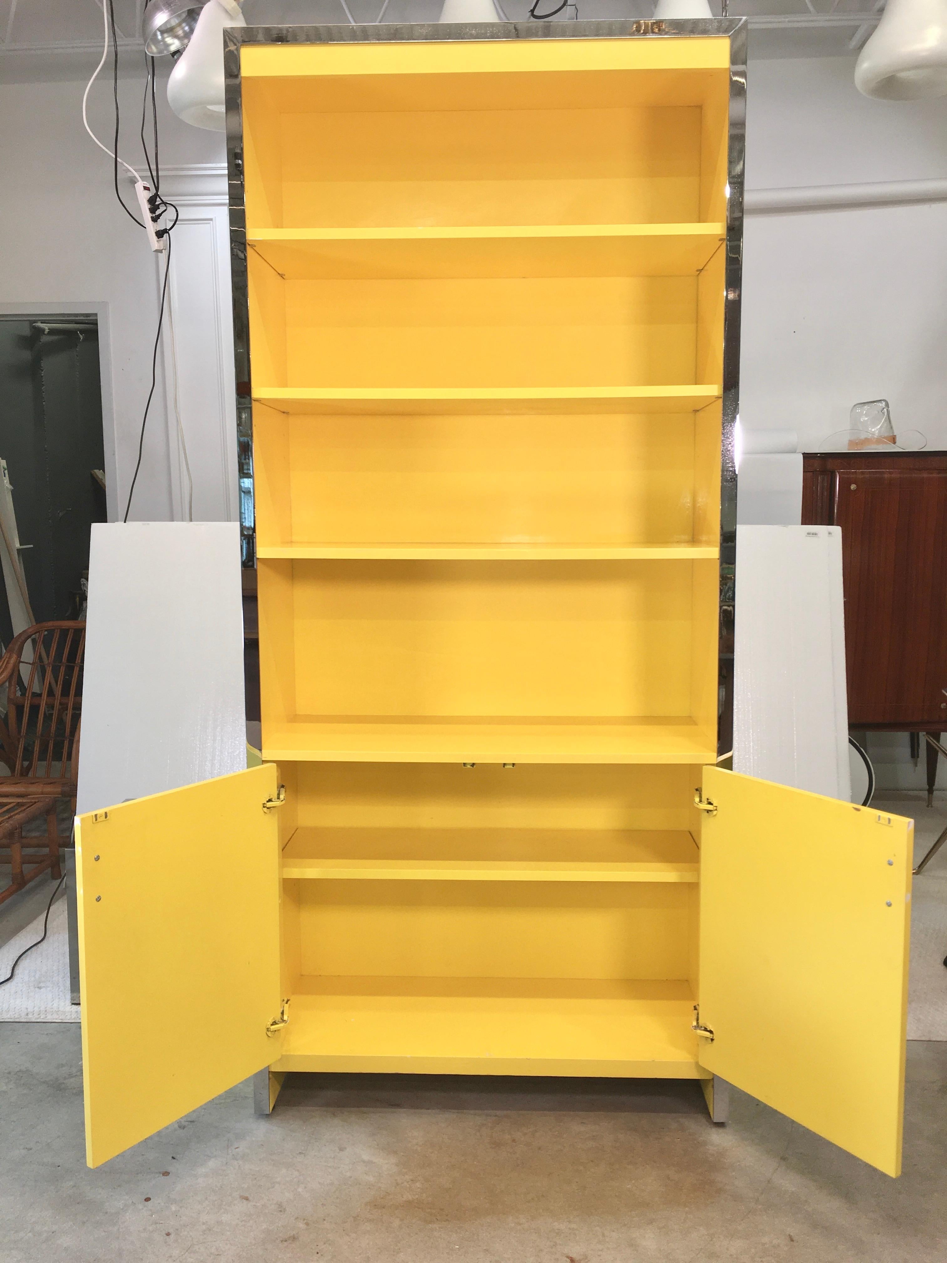yellow bookcase