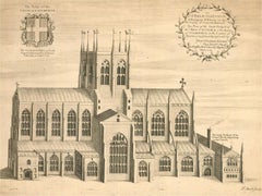 John Sturt (1658-1730) after W. King - 18th Century Engraving, Sherborne Abbey