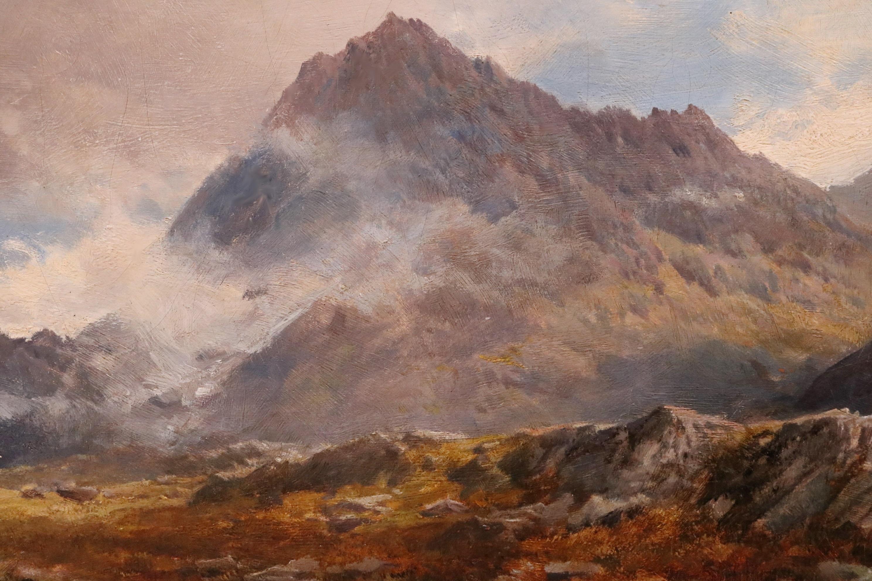Before Glyder Fawr - Large 19th Century Oil Painting Welsh Mountain Landscape  2