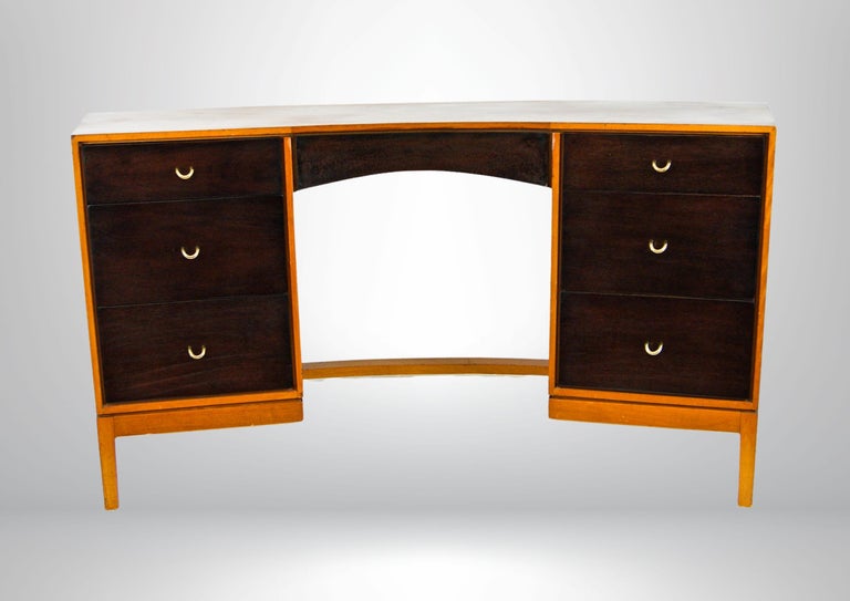 Mid-Century Modern John & Sylvia Reid for Stag Walnut and Rosewood Desk Dresser For Sale