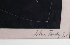 Untitled 2, stampa xilografica astratta geometrica minimalista di John Tandy