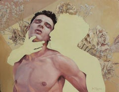"Baby's Breath and Roses" (2023) By John Tarantola, Nude Portrait Oil Painting