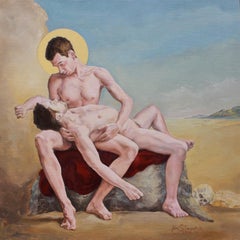 "Pieta" (2014) By John Tarantola, Surrealistic Nude Portrait Oil Painting