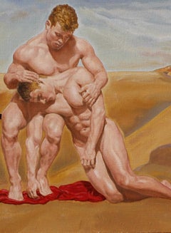 "Pieta" (2021) By John Tarantola, Surrealistic Nude Portrait Oil Painting