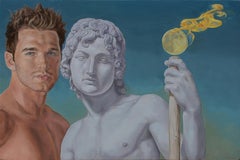 "L'Oracolo del Tempo" (ca. 2016) di John Tarantola, ritratto ad olio surrealista