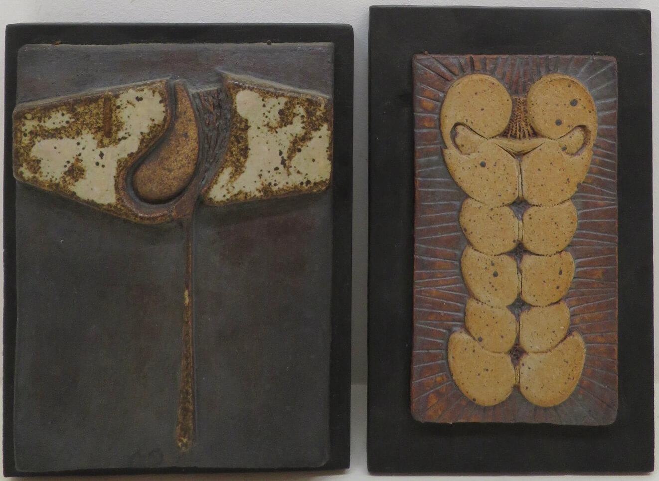 COPPIA DI SCULTURE ORIGINALI scozzesi appese al muro INTERESSANTE GLASGOW