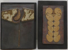 A PAIR OF ORIGINAL Scottish Wall Hung Skulptur Compositions GLASGOW INTEREST