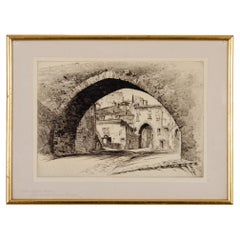 Antique John Taylor Arms - Arch of the Conca, Perugia Etching, 1926