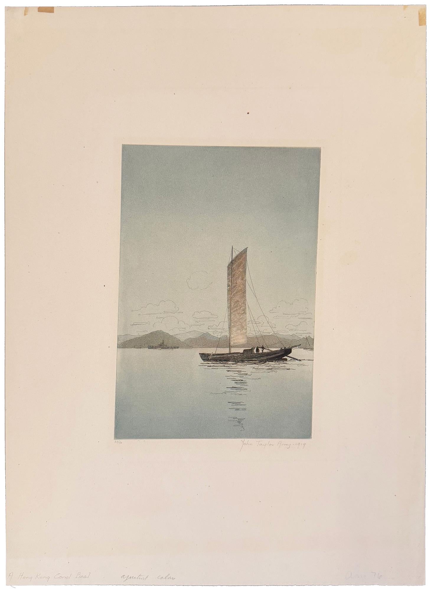 A Hong Kong Canal Boat - Print by John Taylor Arms