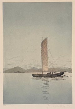 Un barco del canal de Hong Kong