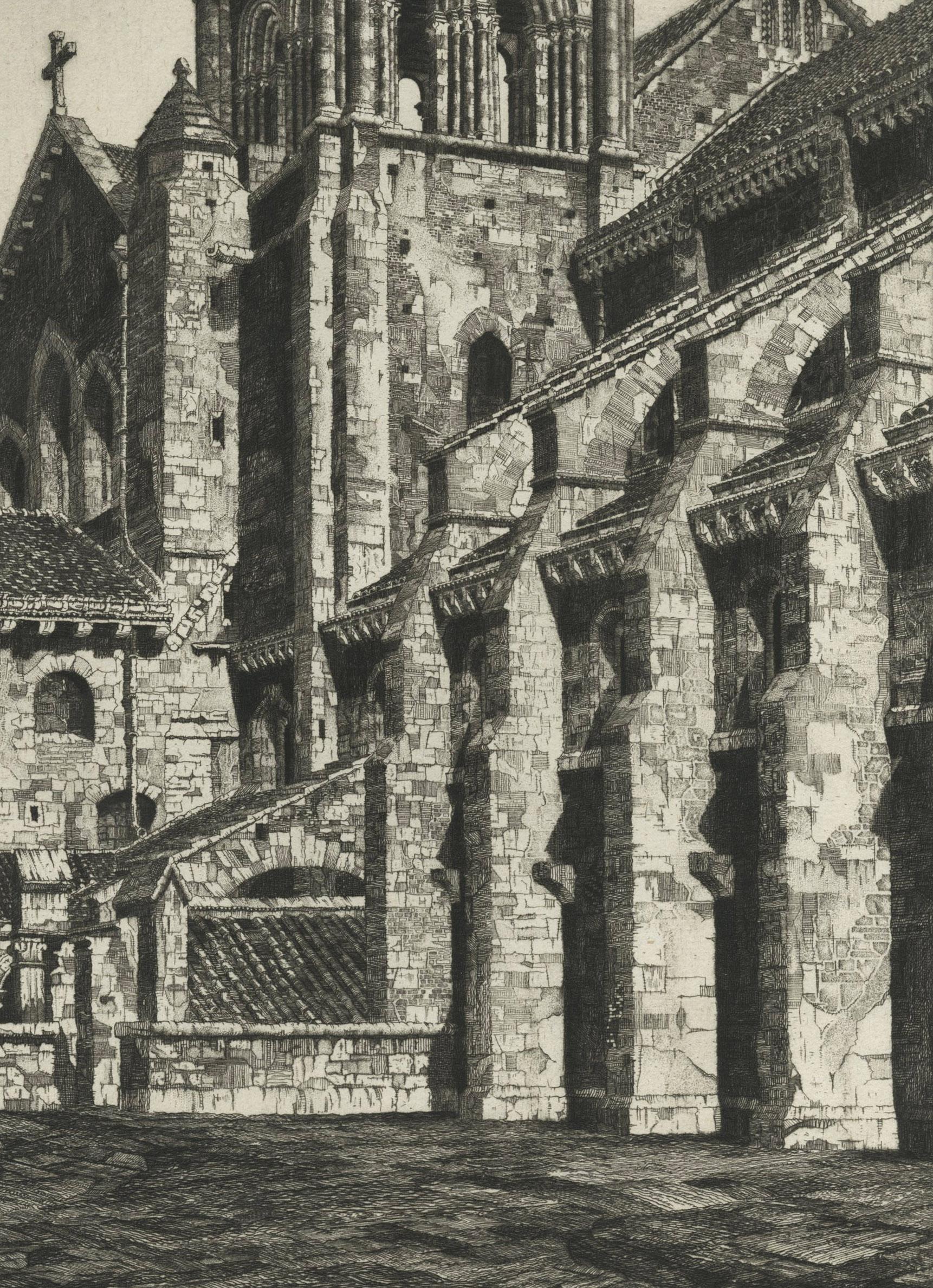 Basílica de la Magdalena, Vezelay - Landscape Print Beige de John Taylor Arms