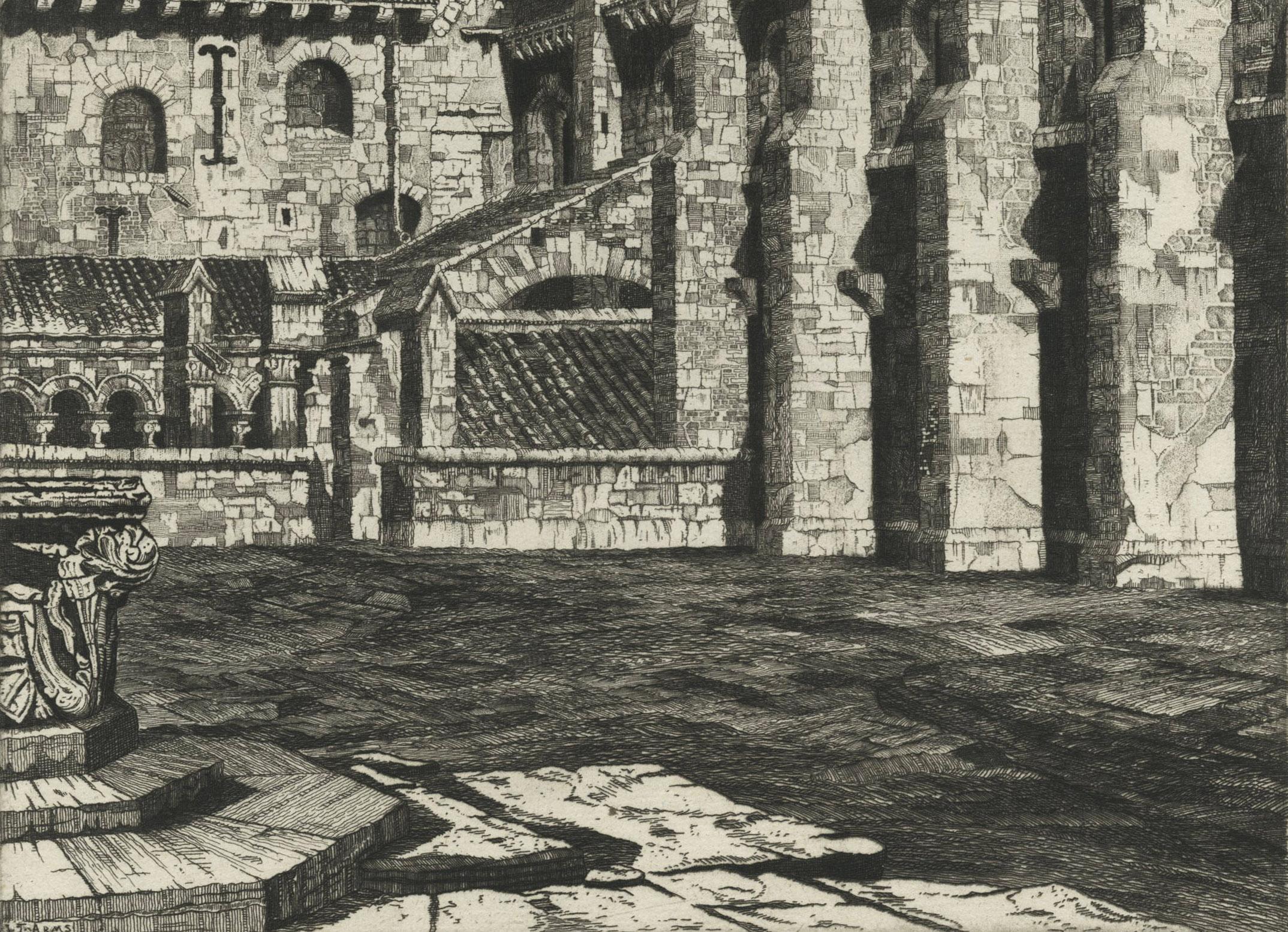 Basilica of Madeleine, Vezelay
Etching, 1929
Signed and dated lower right (see photo)
Annotated: 