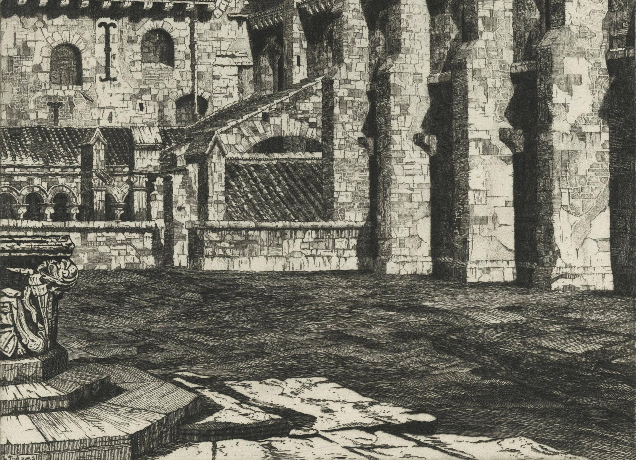 Basílica de la Magdalena, Vezelay
Aguafuerte, 1929
Firmado y fechado abajo a la derecha (ver foto)
Anotado: 