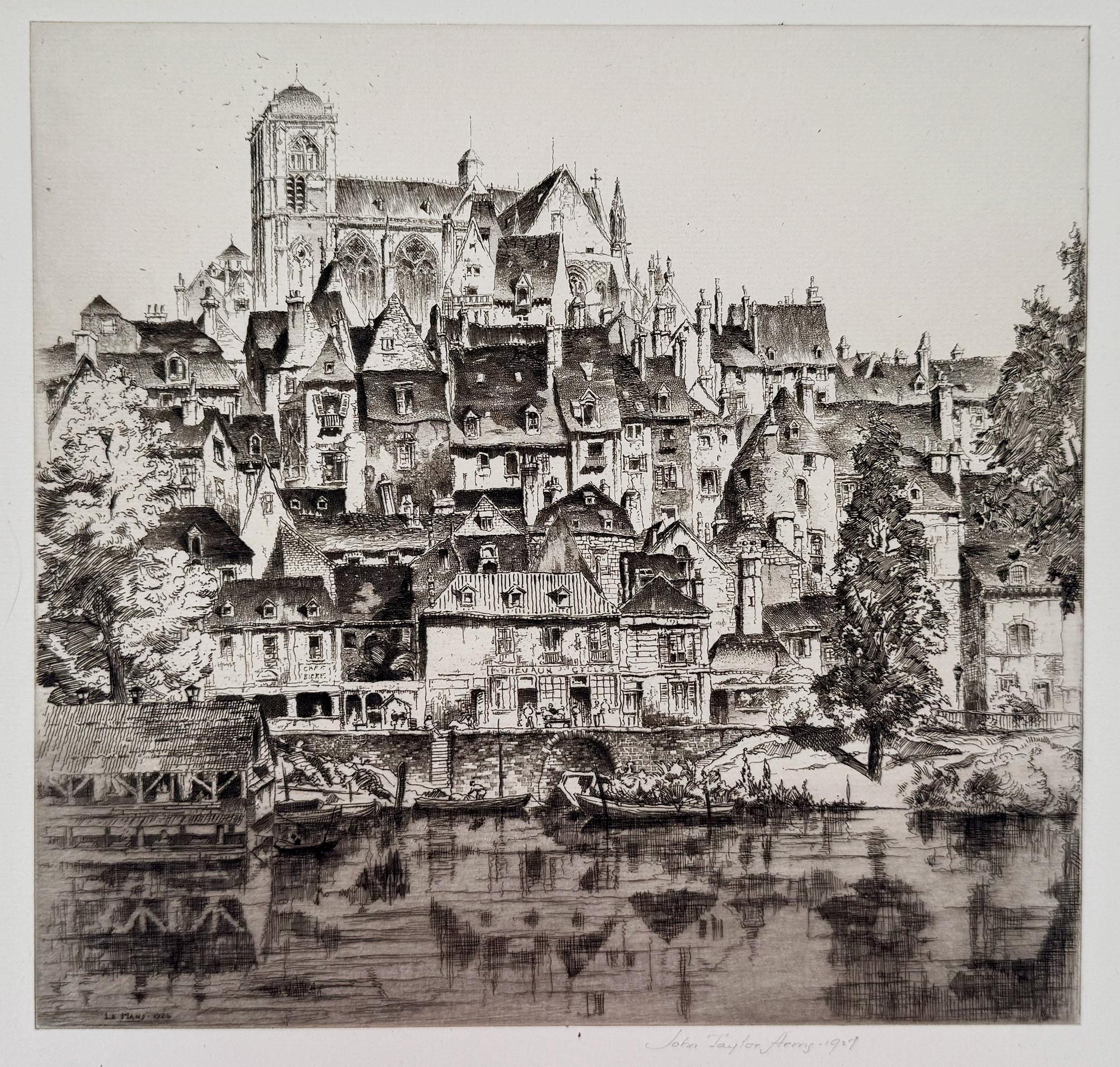 John Taylor Arms Figurative Print – Kathedrale von Saint Julien le Mans