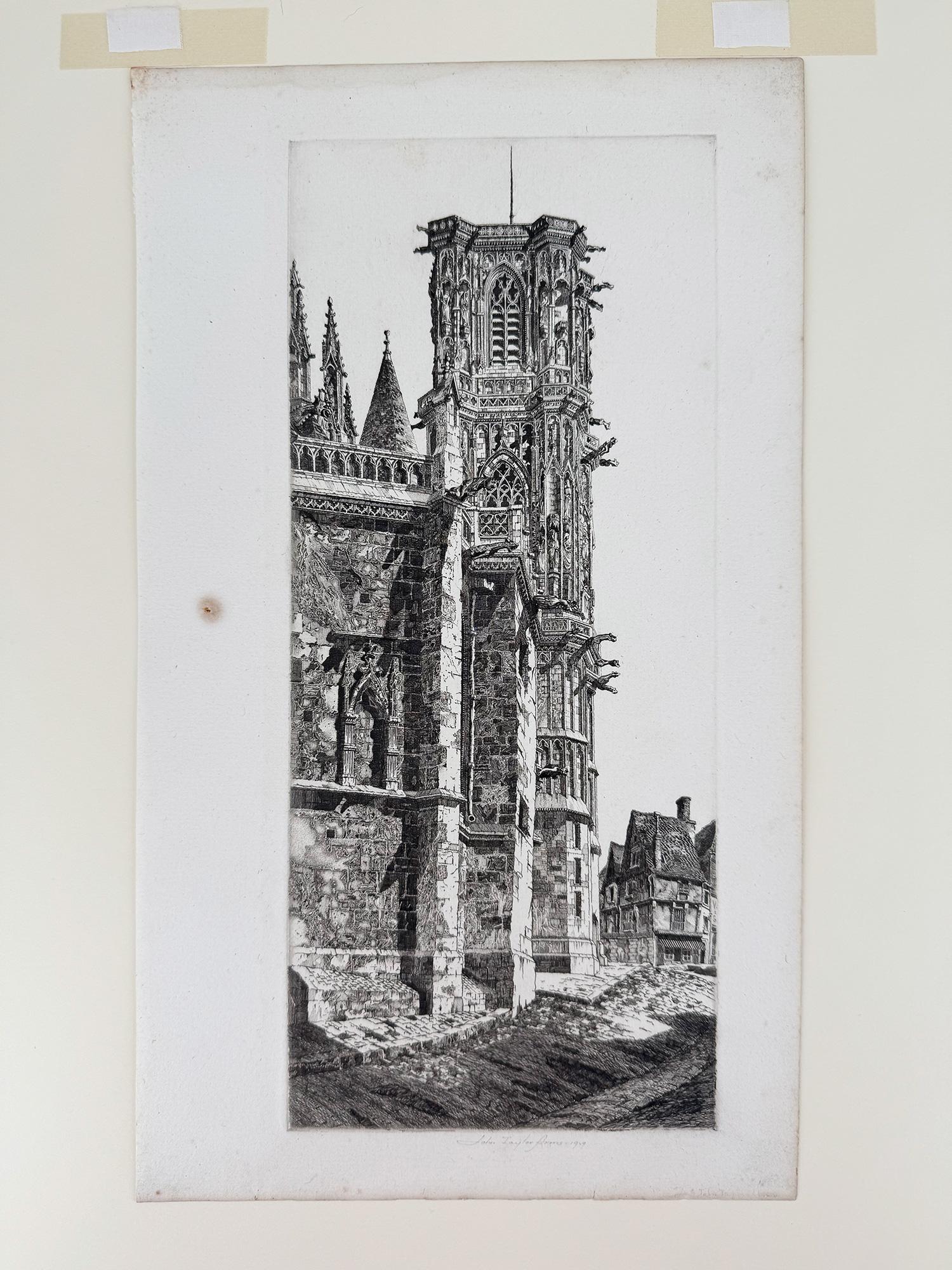 Kathedrale Saint Cyr und Saint Julieta, Nevers – Print von John Taylor Arms