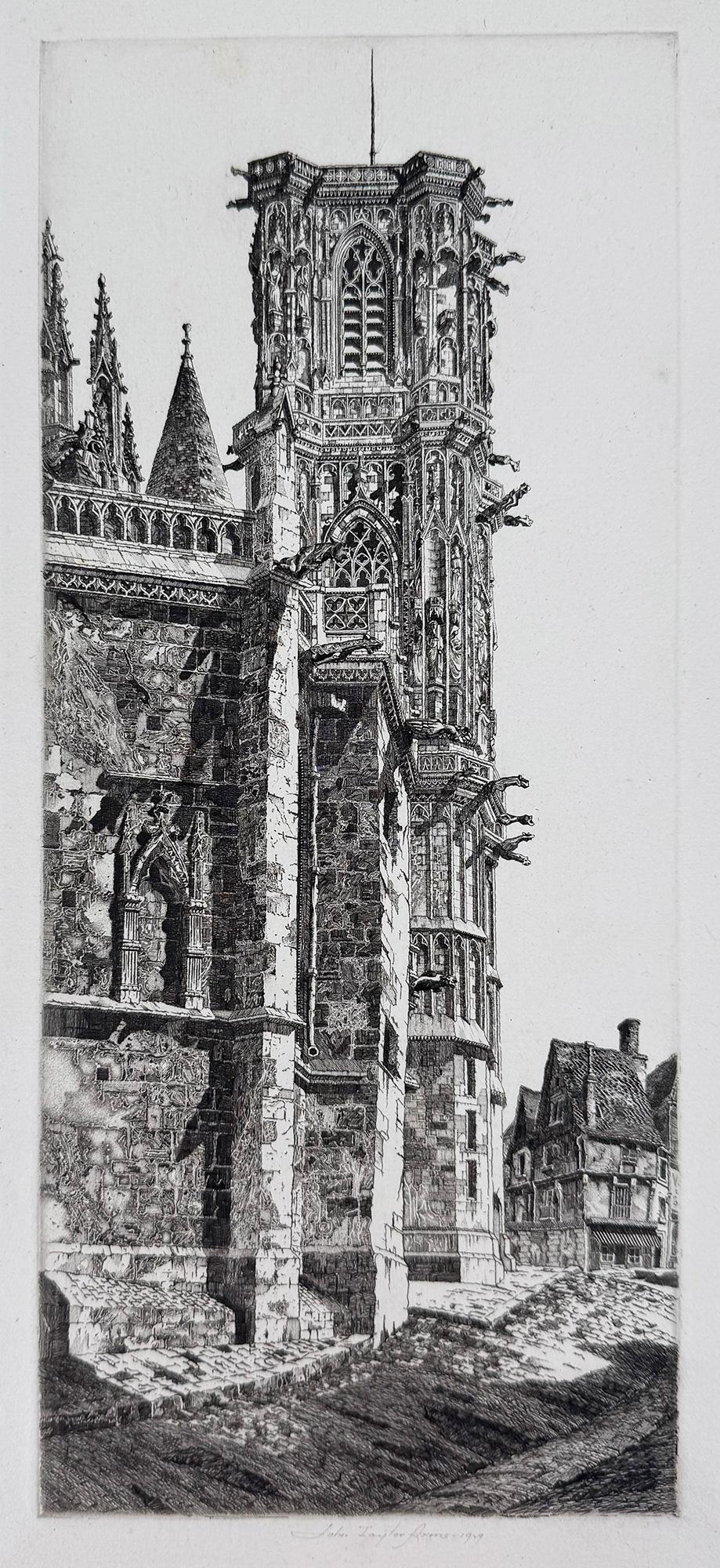 John Taylor Arms Figurative Print – Kathedrale Saint Cyr und Saint Julieta, Nevers
