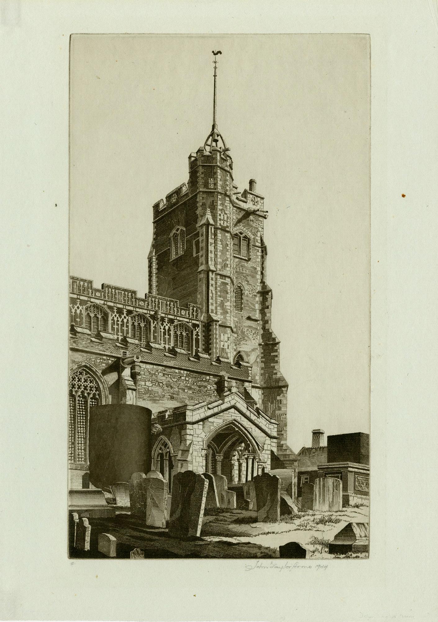 Cavendish Church  - Print by John Taylor Arms