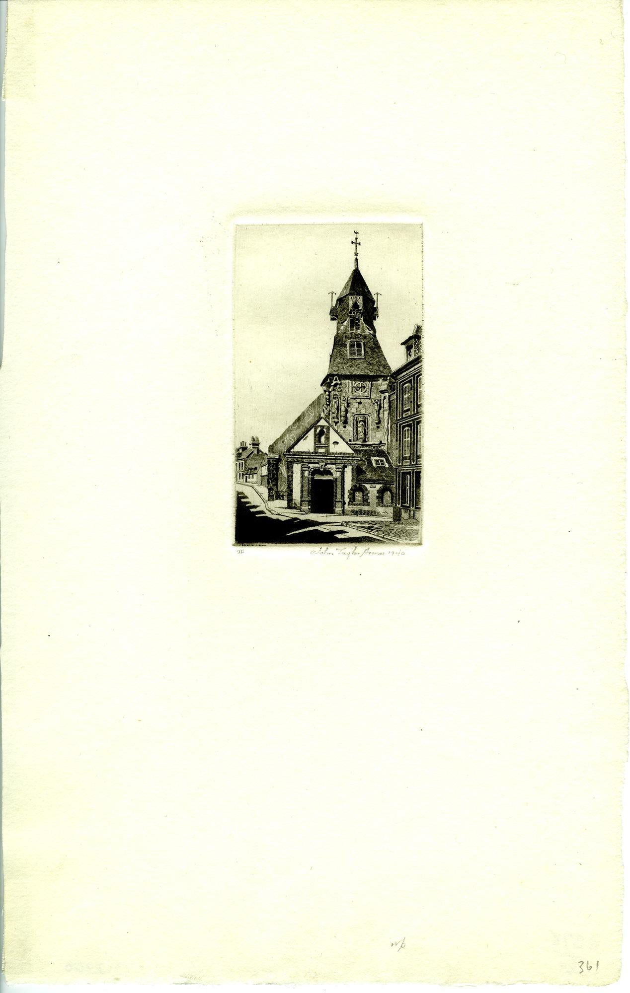 Kirche Saint Jean, Laigle, Orne – Print von John Taylor Arms