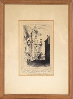 "Church of St. Aignan Chartres" Etching in Ink on Paper (Demonstration Plate)