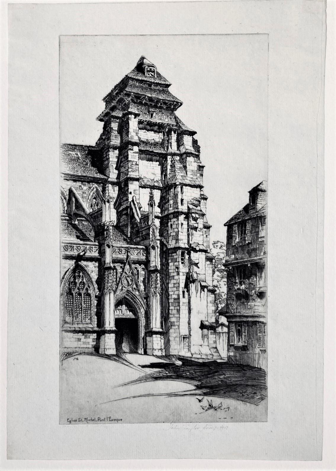 Église Saint Michel, Pont L'Évêque. - American Modern Print by John Taylor Arms