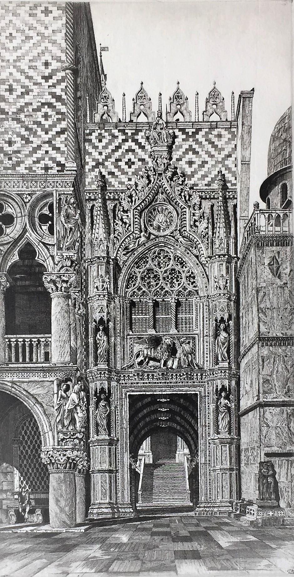 John Taylor Arms Landscape Print - Enchanted Doorway, Venezia (La Porta della Carta, Venezia '29)