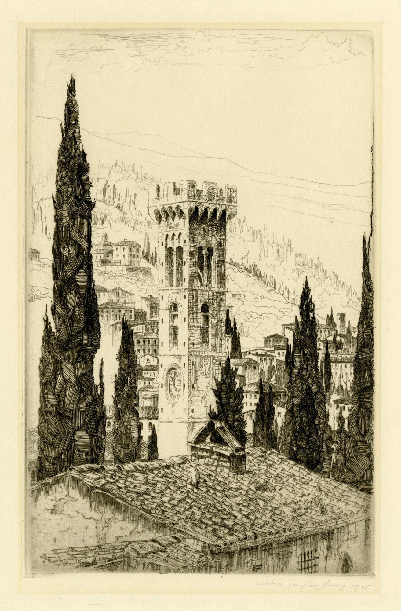 John Taylor Arms Landscape Print - Fiesole: An Ancient Tower