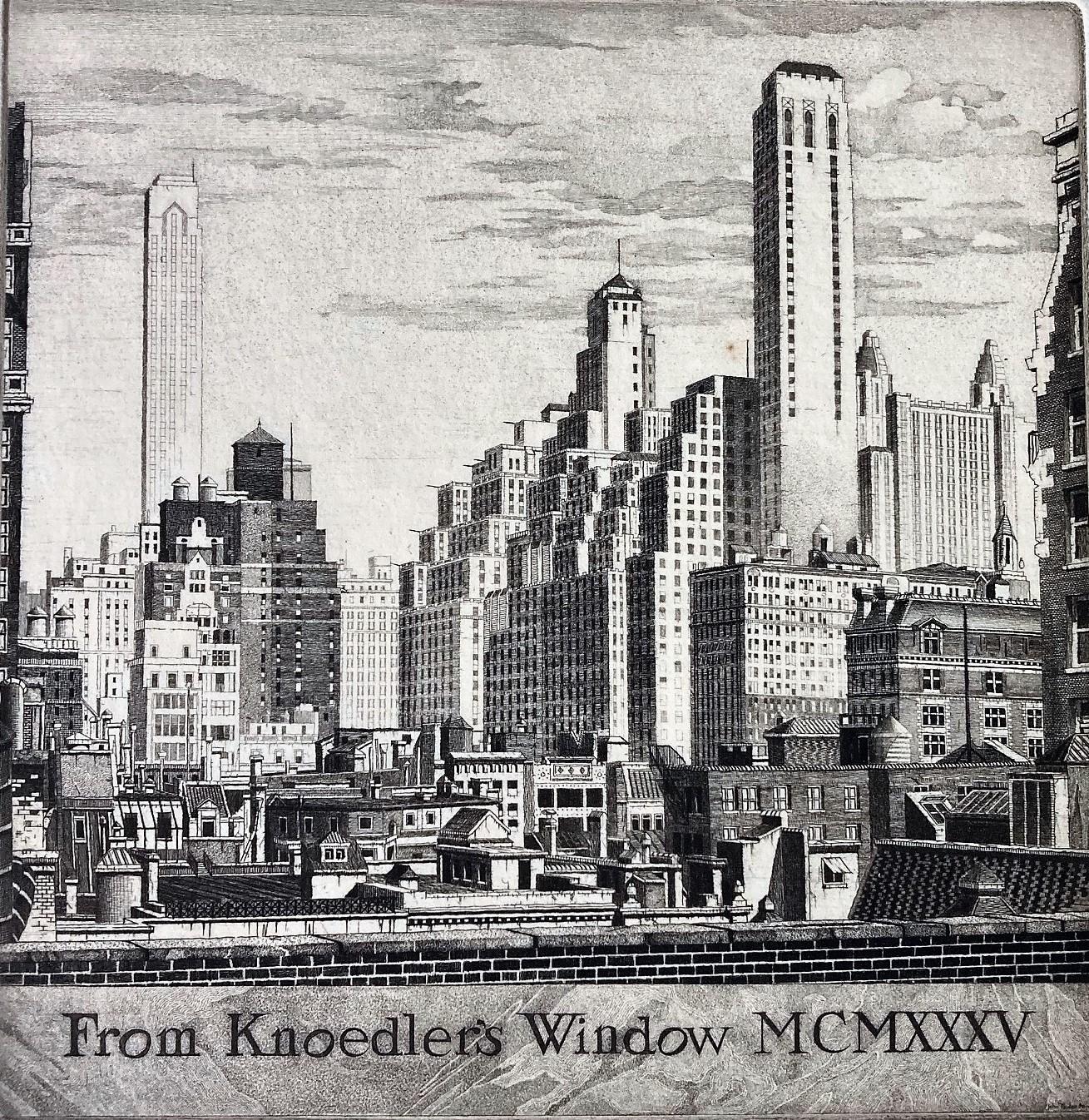 De la fenêtre de Knoedler's Window MCMXXXV - Print de John Taylor Arms