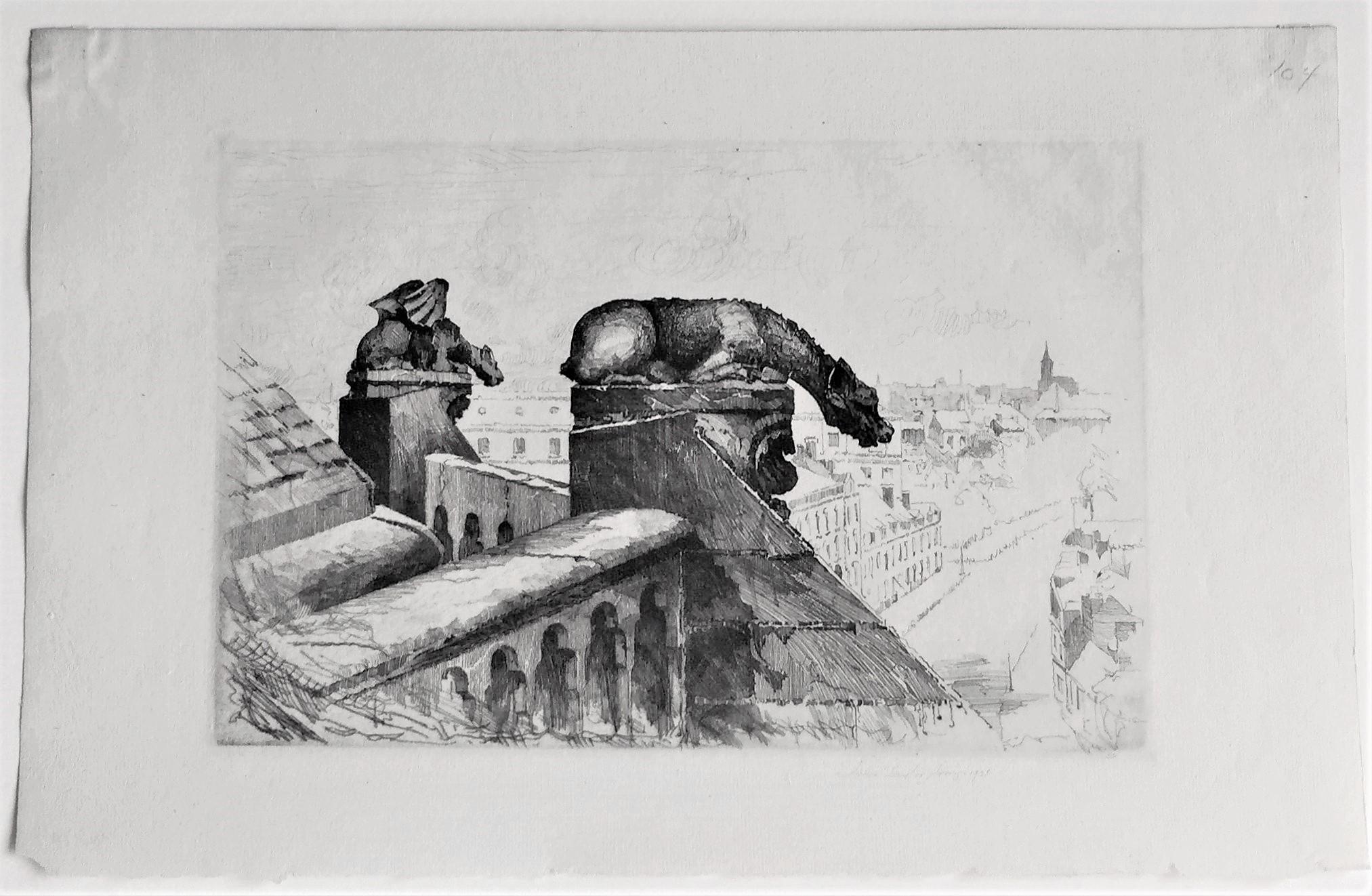 Guardianes de la aguja (Catedral de Amiens, número 2) - Print de John Taylor Arms