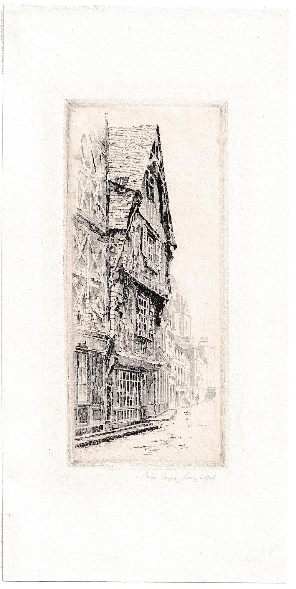 La Rue de Change, Tours - Print by John Taylor Arms