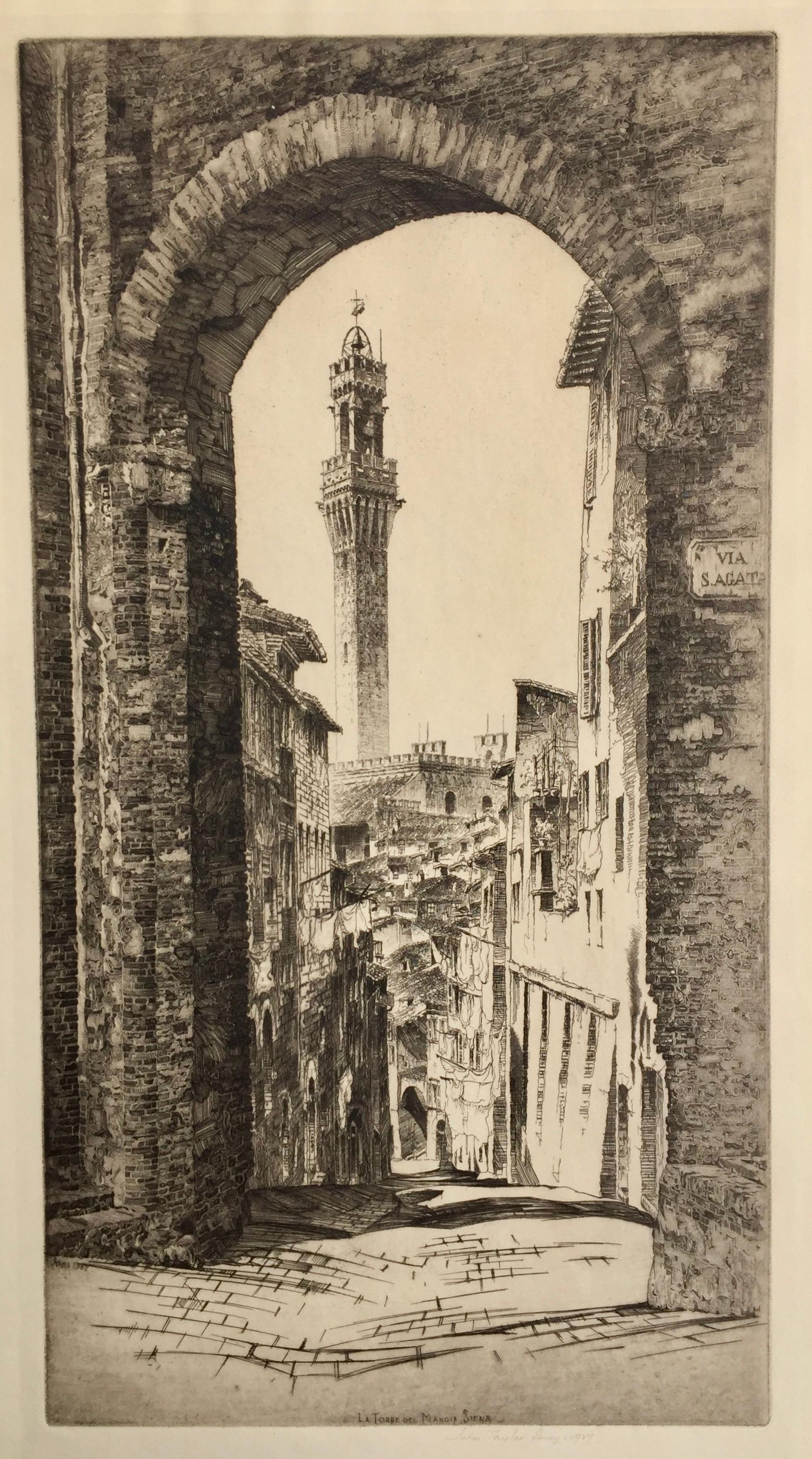 La Torre Del Mangia, Siena - Print by John Taylor Arms