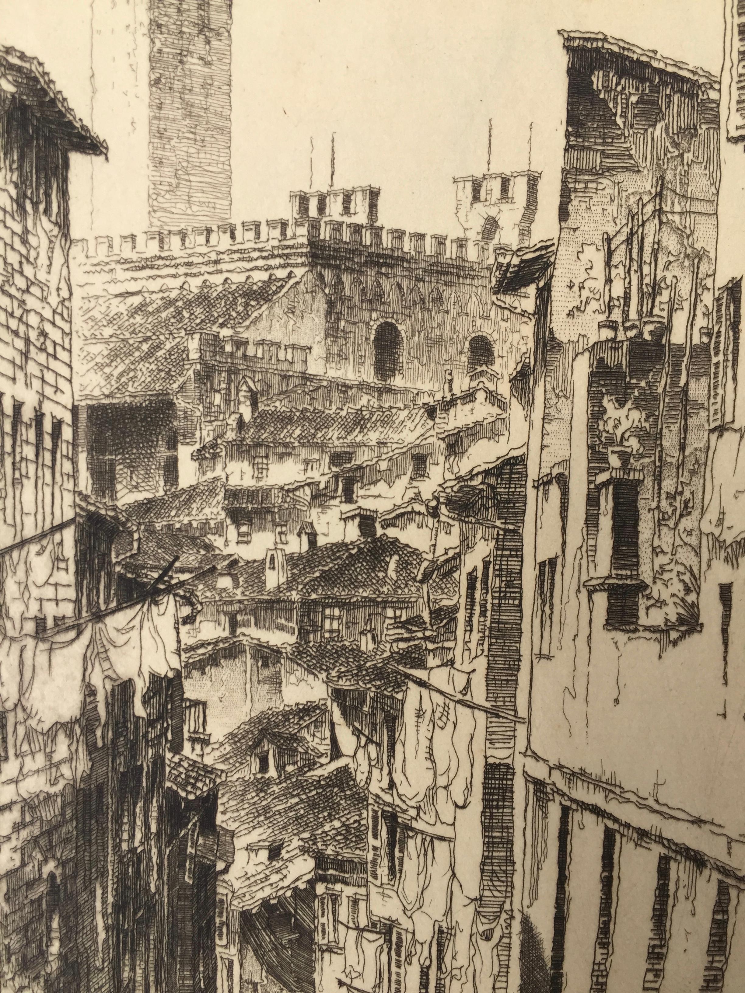 La Torre Del Mangia, Siena - American Modern Print by John Taylor Arms
