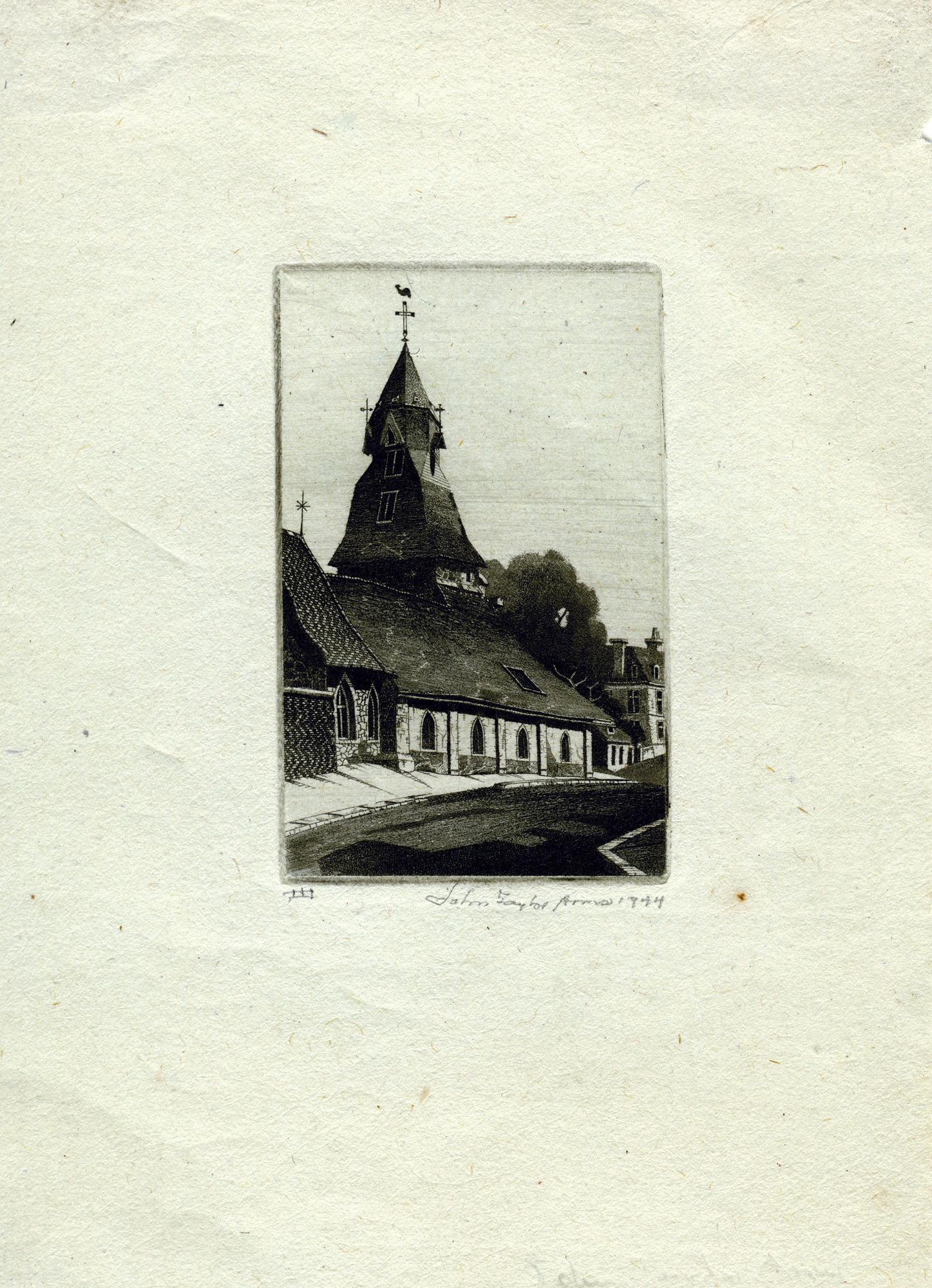 Normandia; Chiesa di Saint Jean, Laigle, Orne - Print di John Taylor Arms