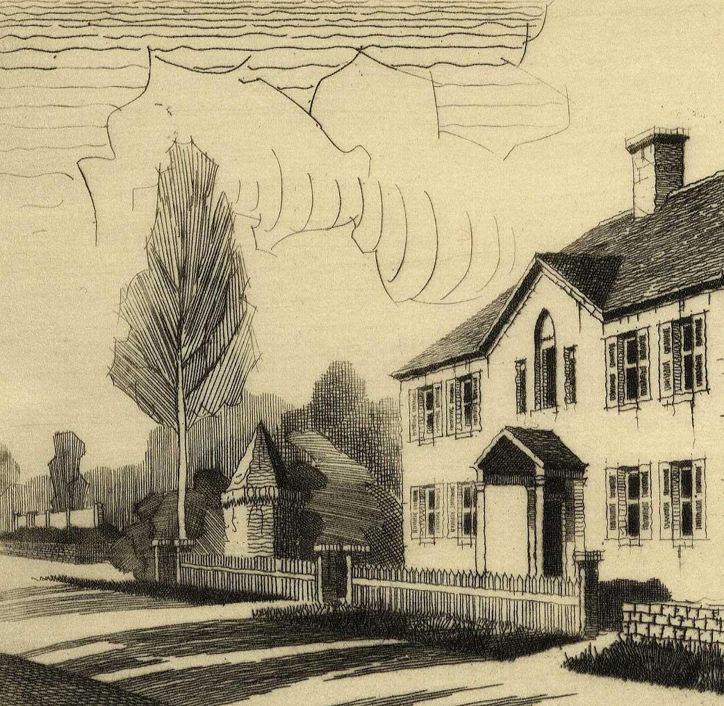 Vieille maison Hoadley House - Print de John Taylor Arms