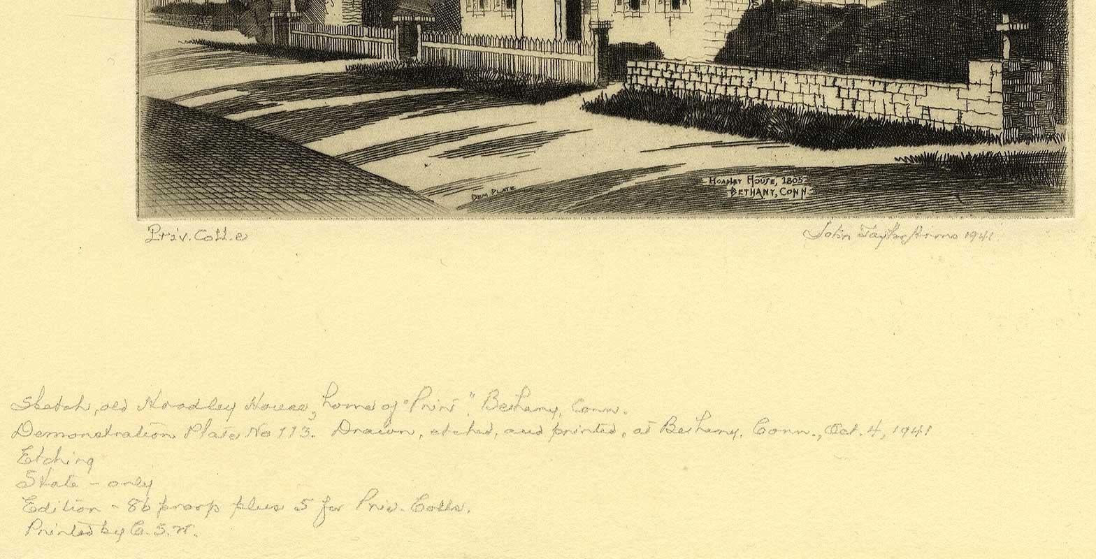 Antigua casa Hoadley - Print moderno estadounidense de John Taylor Arms