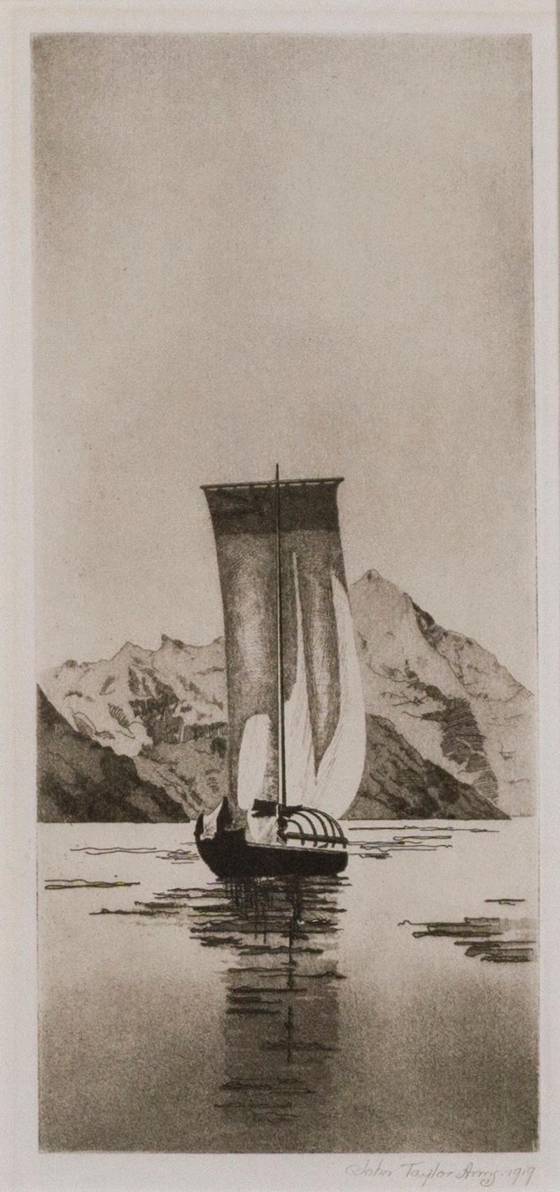 John Taylor Arms Landscape Print - On Lake Como # 1
