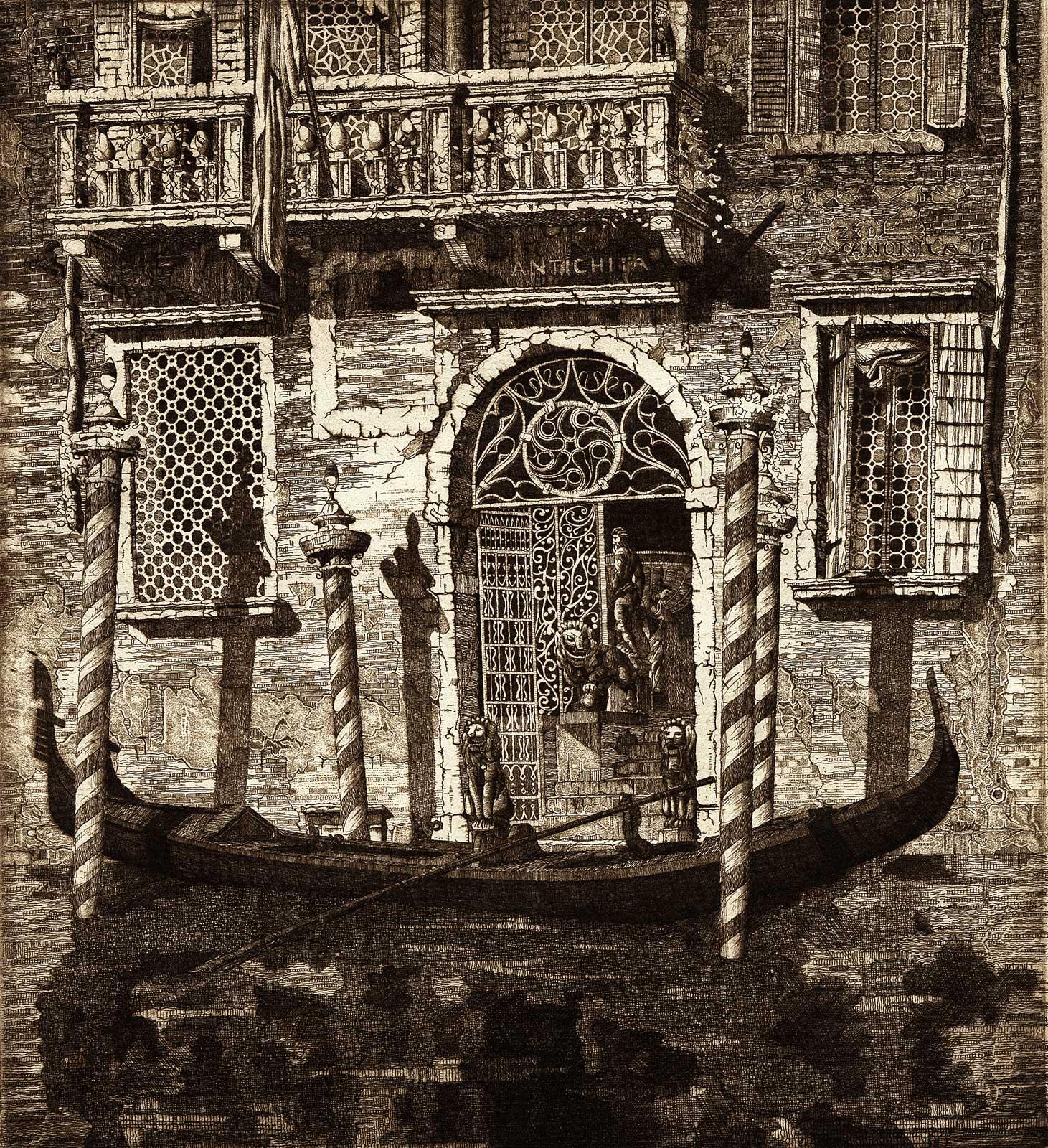 John Taylor Arms Landscape Print - Palazzo dell' Angelo, Venice Italy (#19 Italian Series)