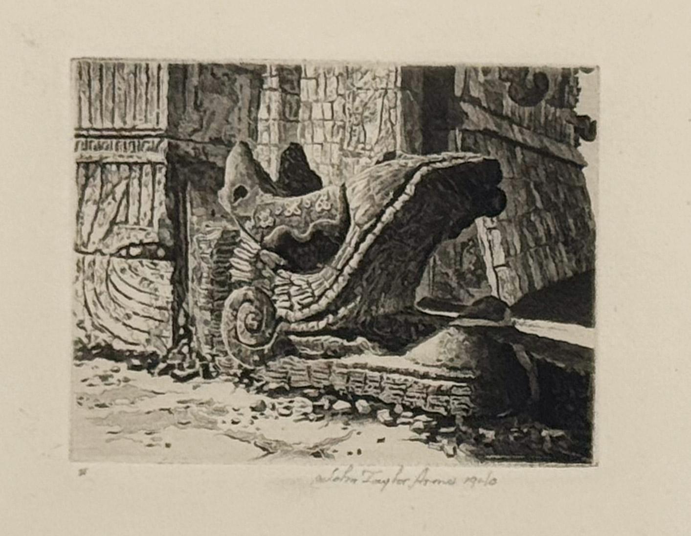John Taylor Arms Landscape Print - Plumed Serpent, Chichén Itzá