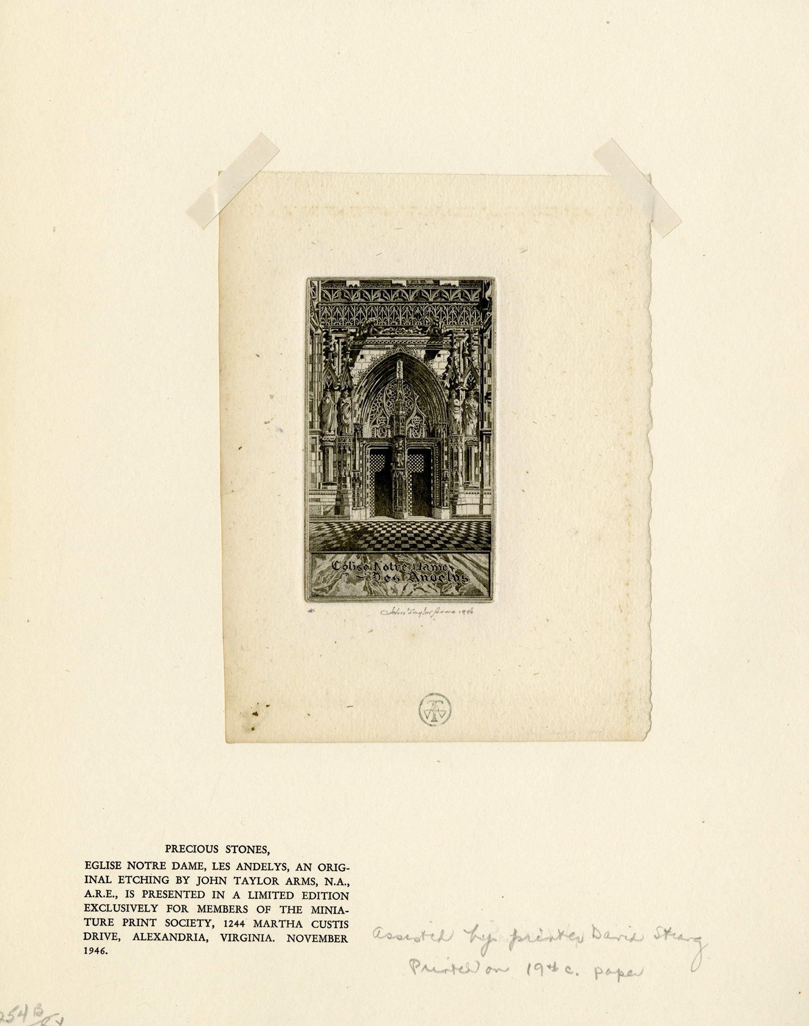 Edelsteine; Église Notre Dame - Les Andelys – Print von John Taylor Arms