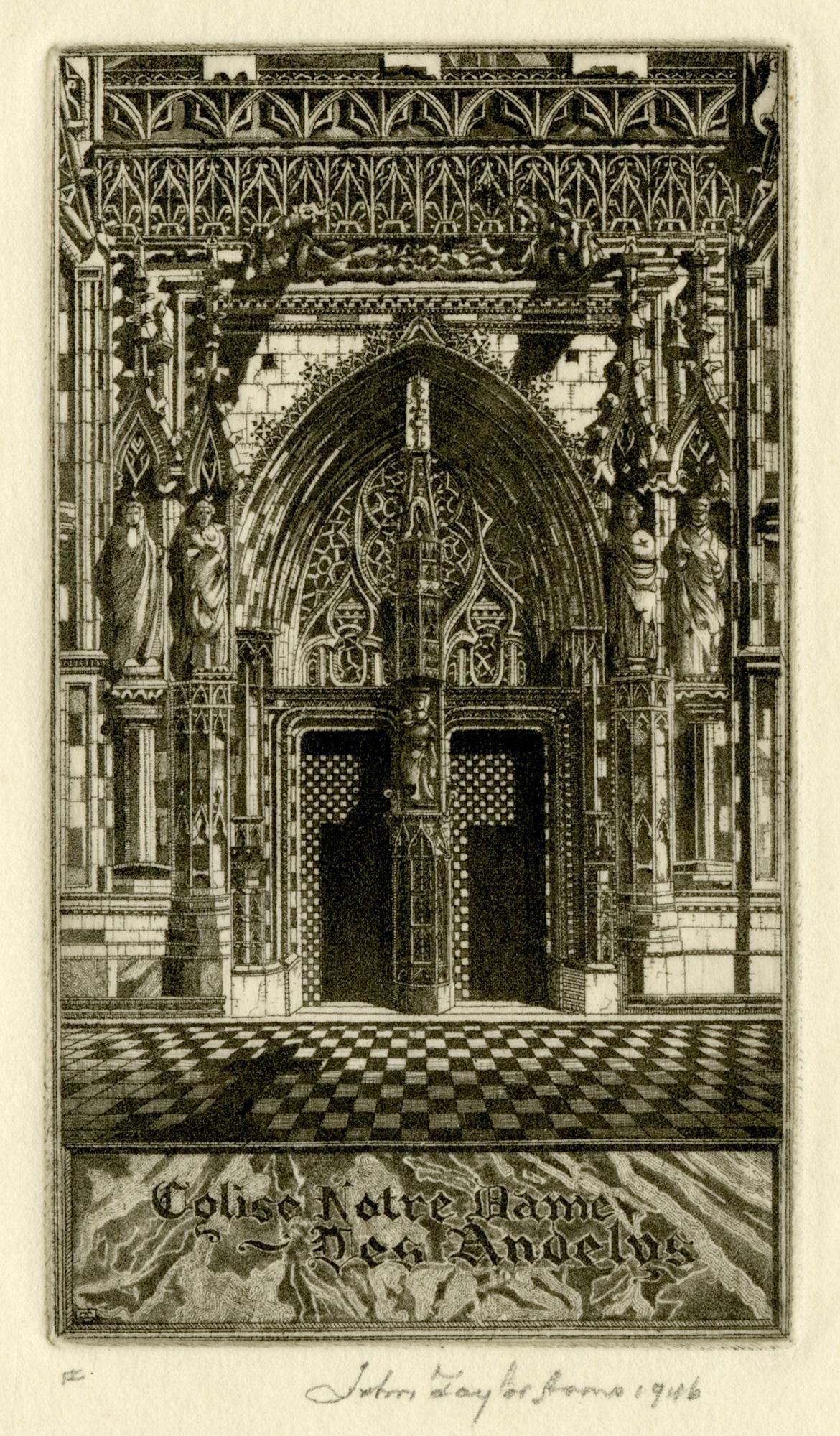 John Taylor Arms Figurative Print - Precious Stones – South Transeptal Portal, Church of Notre Dame des Andelys