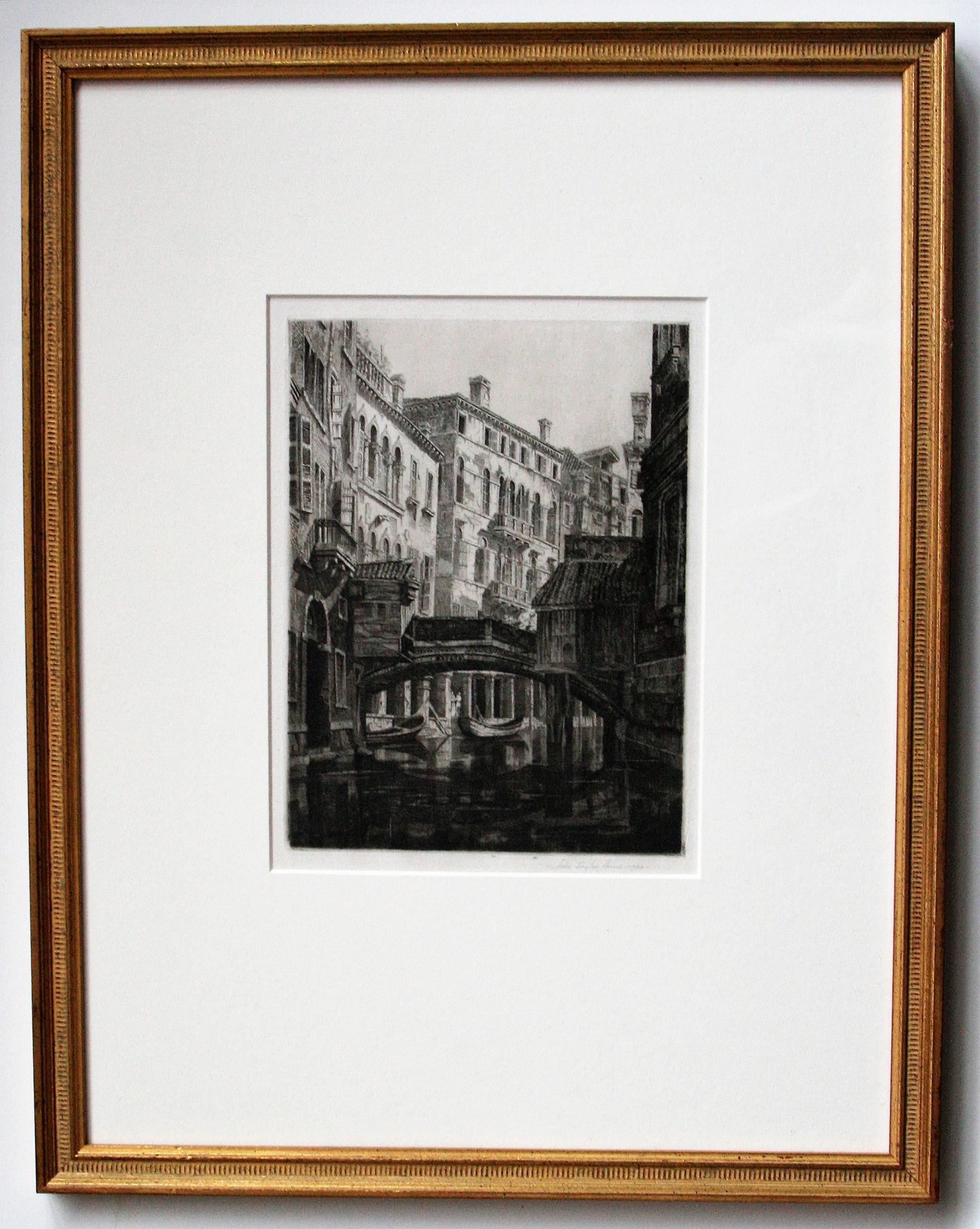 Rio del Santi Apostoli, Venedig.  (Grau), Landscape Print, von John Taylor Arms