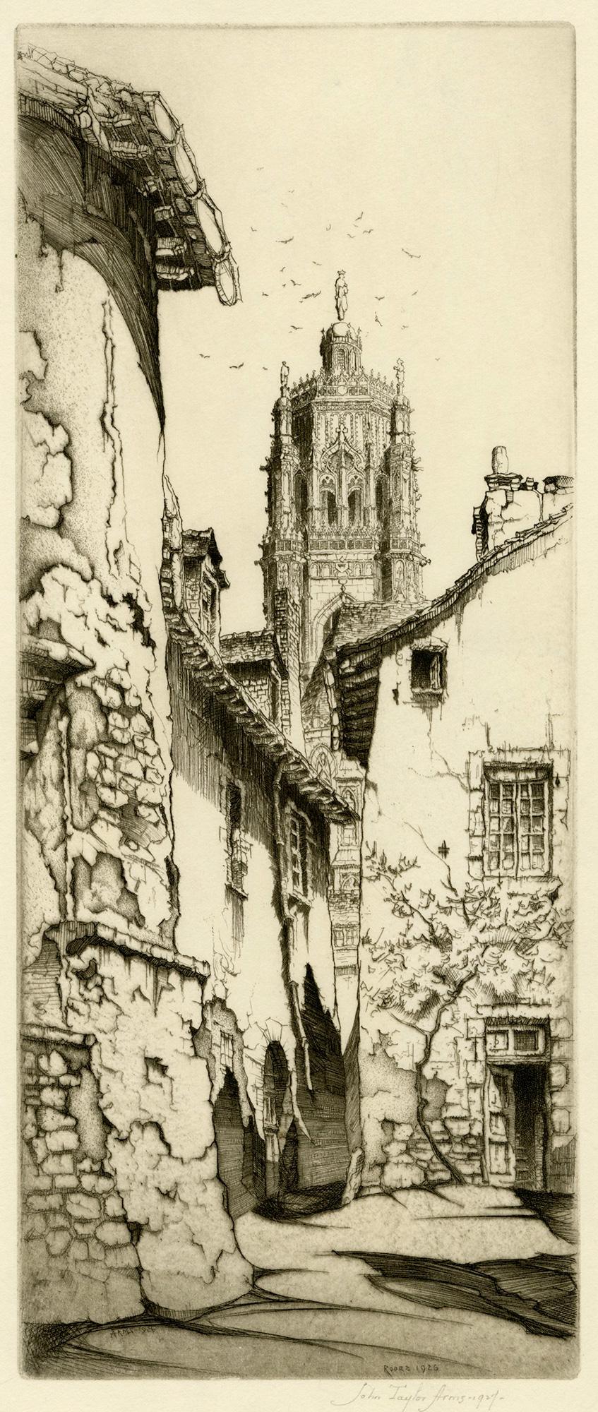 John Taylor Arms Landscape Print - Rodez; The Tower of Notre Dame