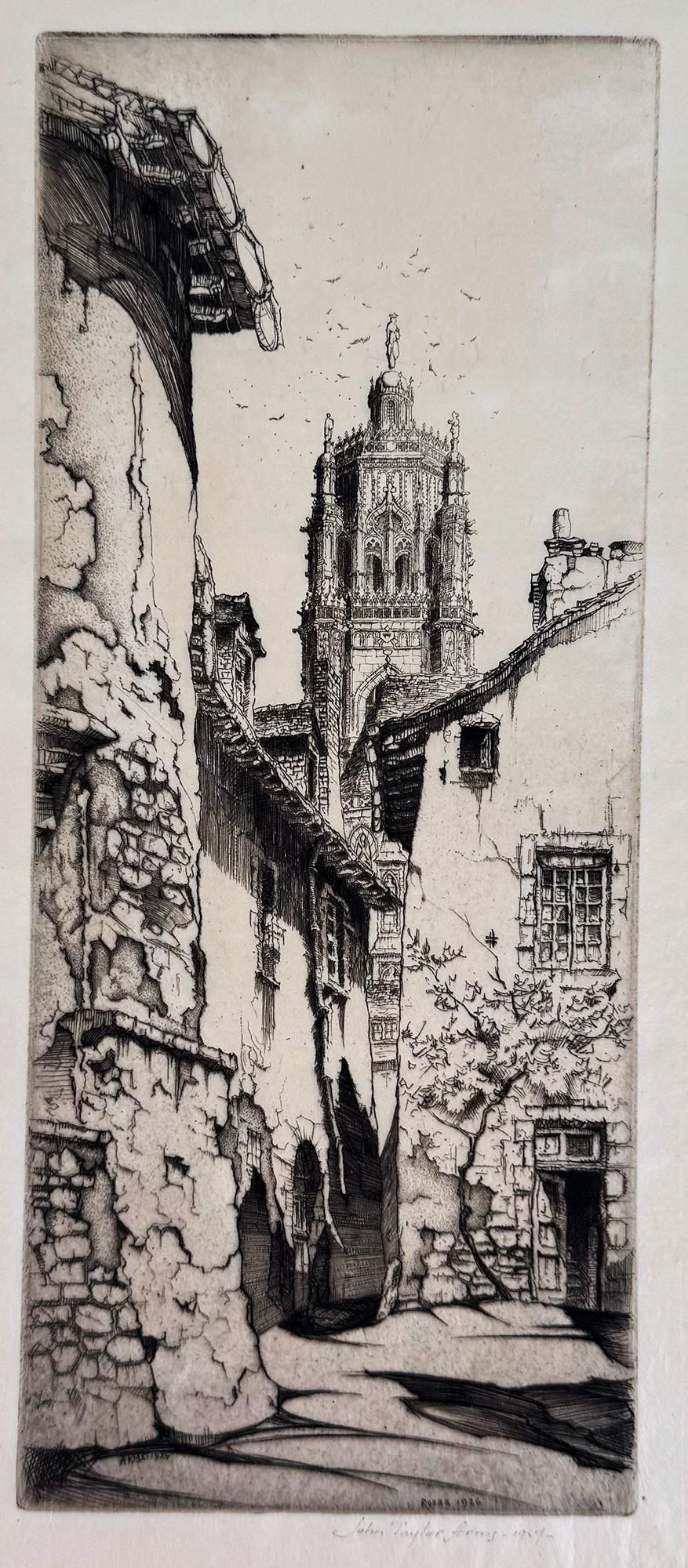 John Taylor Arms Landscape Print - Rodez (The Tower of Notre Dame)