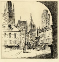 Antique Rouen; The Cathedral of Notre Dame from the South