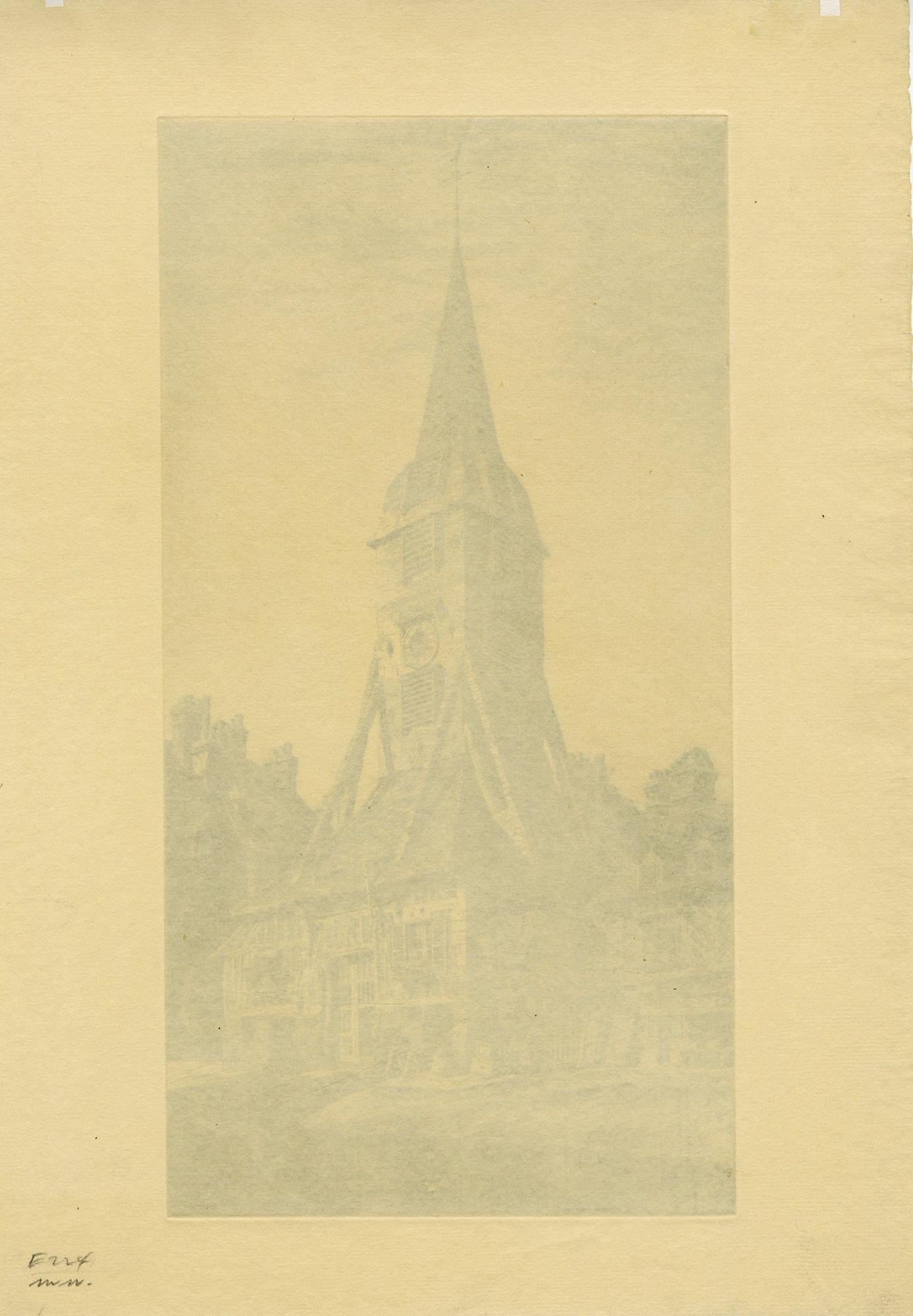Saint Catherine's Belfry, Honfleur - American Modern Print by John Taylor Arms