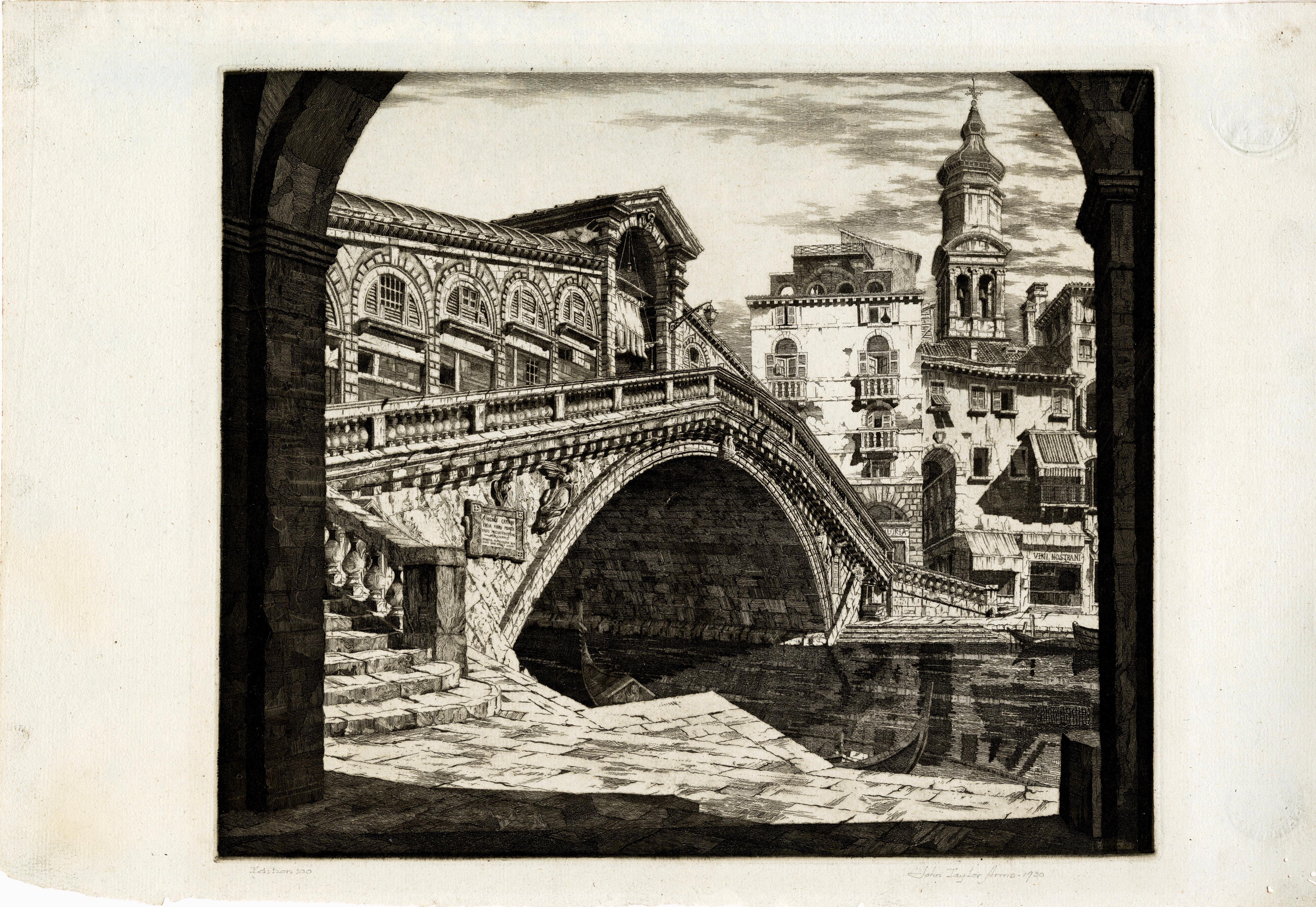 Ombres de Venise - Modernisme américain Print par John Taylor Arms