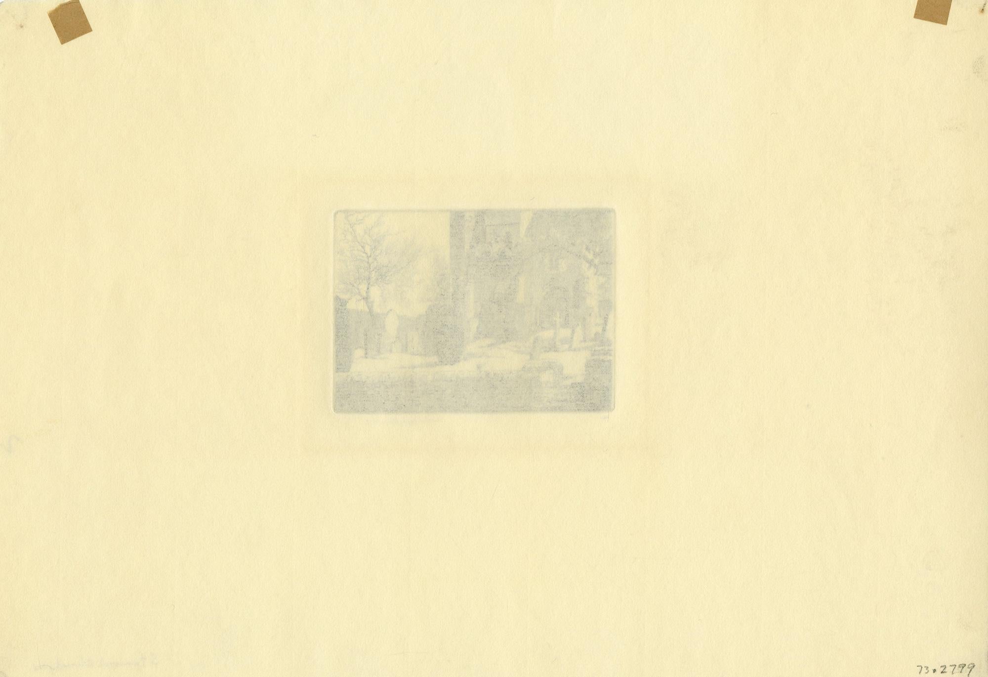 Le cimetière de Stanwick - Modernisme américain Print par John Taylor Arms