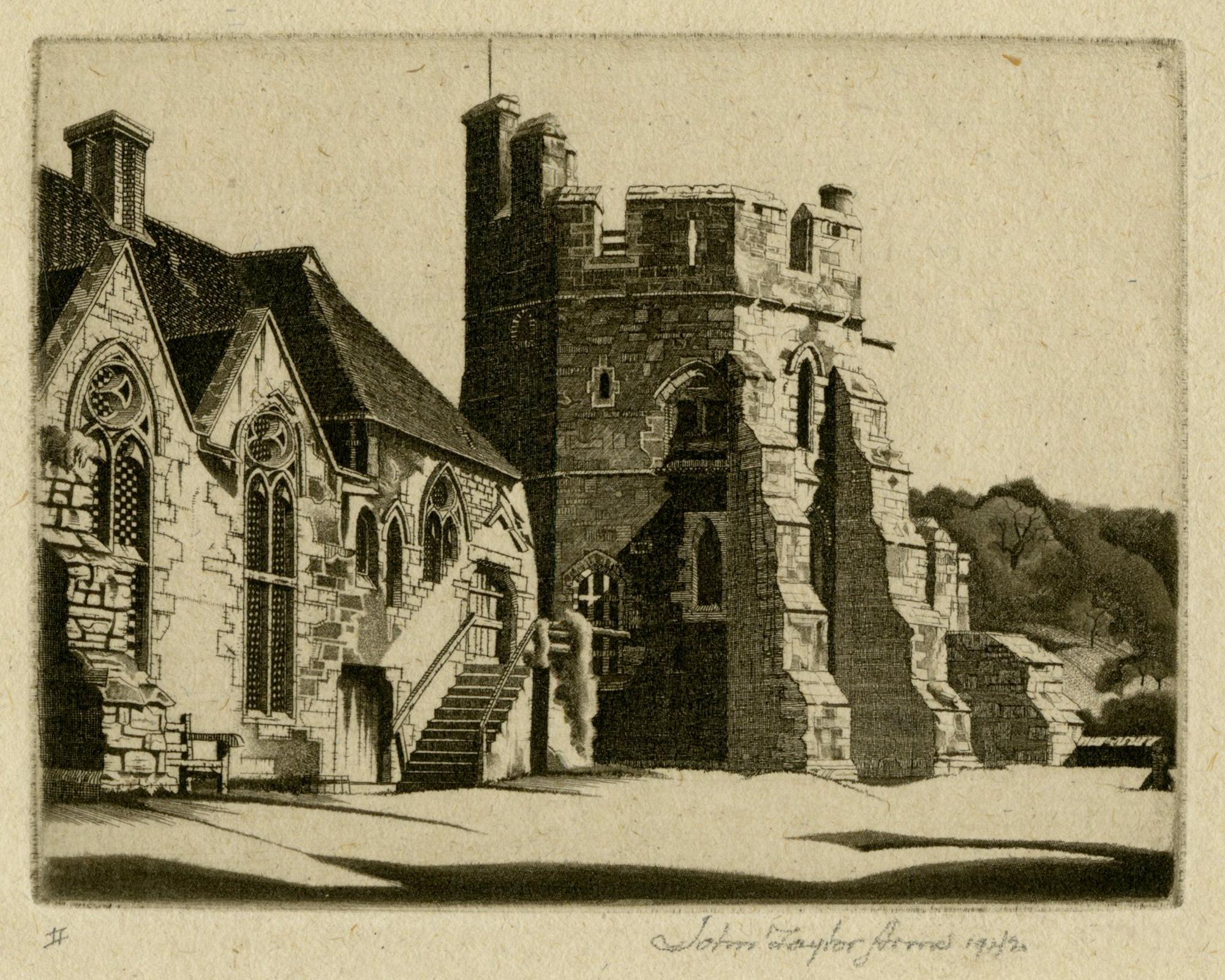 John Taylor Arms Figurative Print - Stokesay Castle