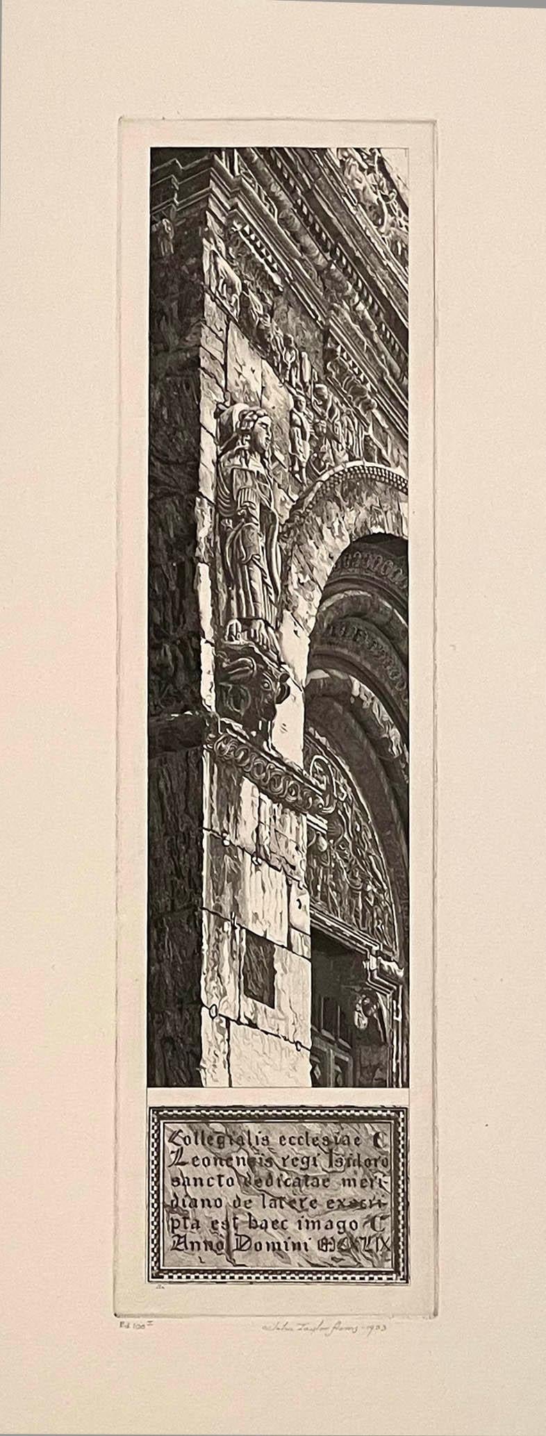Landscape Print John Taylor Arms - Tapisserie de pierre, San Isidoro, Leon