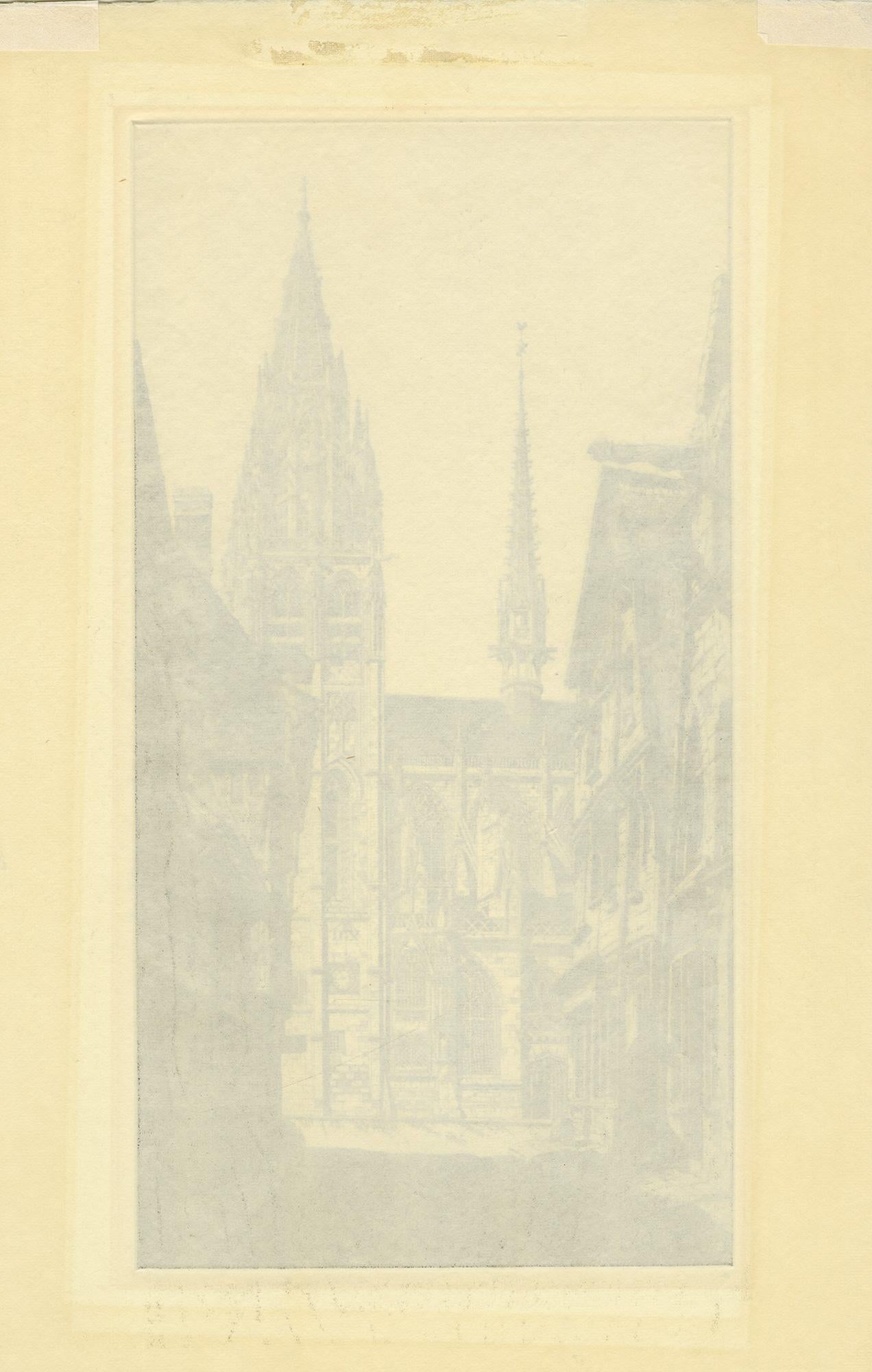 Sonnenlicht auf Stein; Caudebec-en-Caux (Amerikanische Moderne), Print, von John Taylor Arms